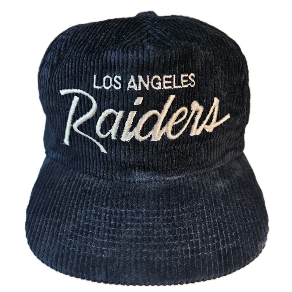 Vintage LA Raiders Corduroy Black Sports Specialties The Cord Strapback Hat NFL